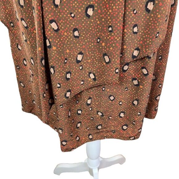 Slate & Willow Silk Rust Leopard Print Mini Dress Tiered Layers Women's Size 10 - Picture 4 of 13